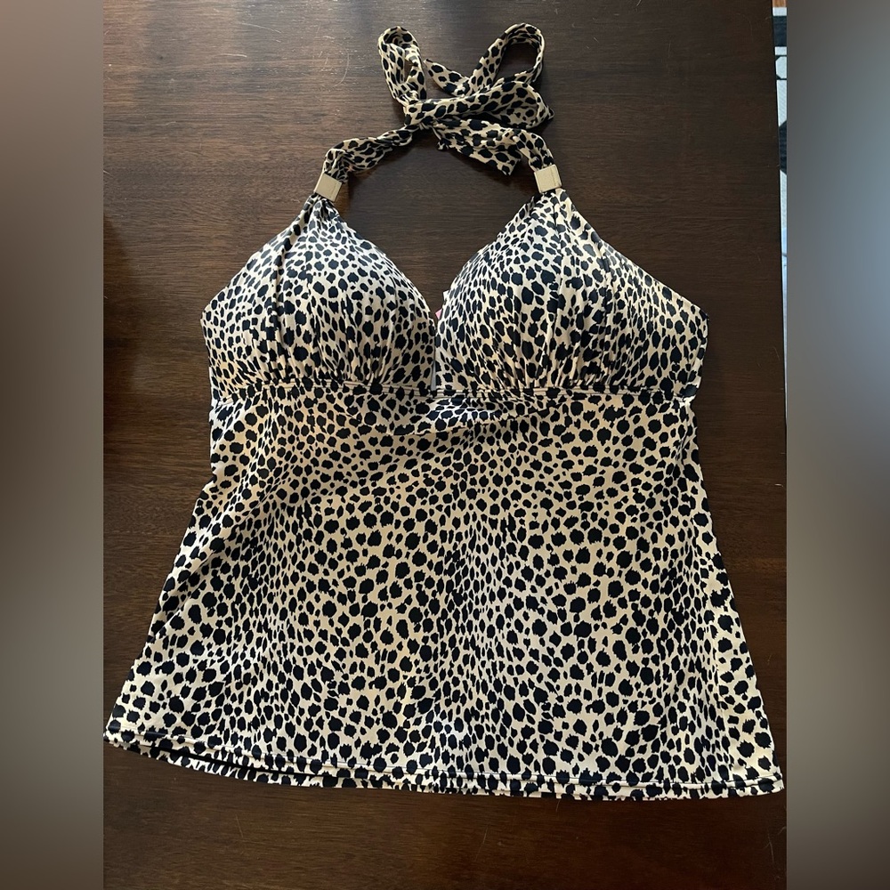 Victoria's Secret Animal leopard Print Tankini Push-Up Swim Top XL